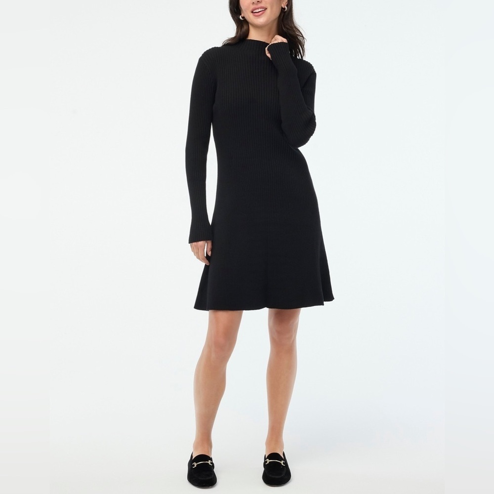 J. Crew Factory Elegant Black Long Sleeve Dress